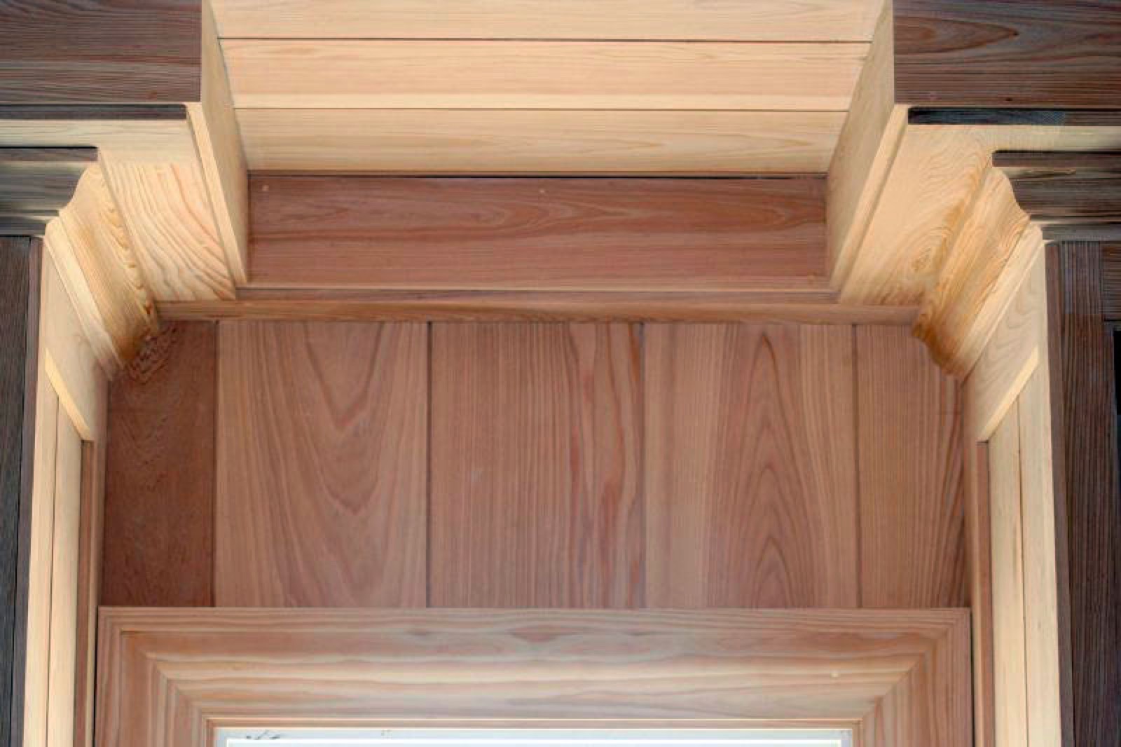 Cornice detail assembled from multiple mouldings