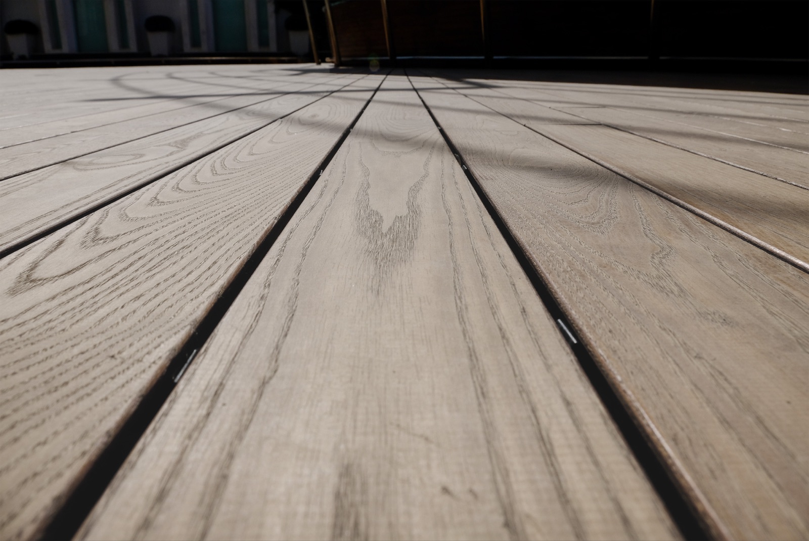 Tropical hardwood decking on an oceanfront home