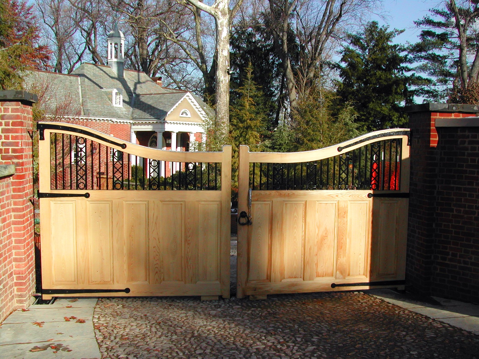 Panel gate built with traditional joinery
