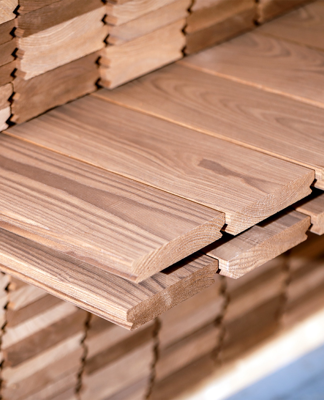 Decking staged on site before installation