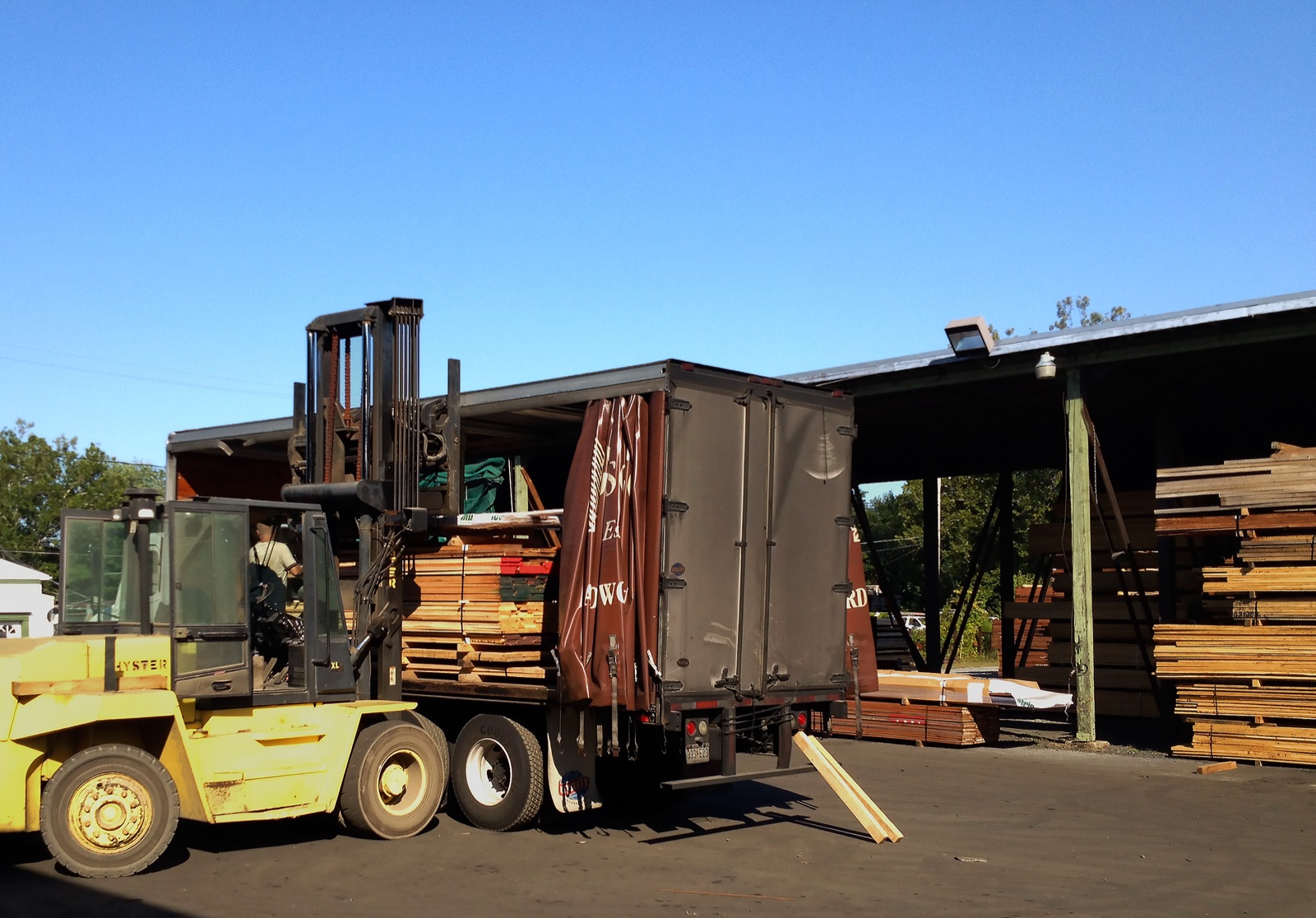 Imported hardwood decking loaded for nationwide shipment
