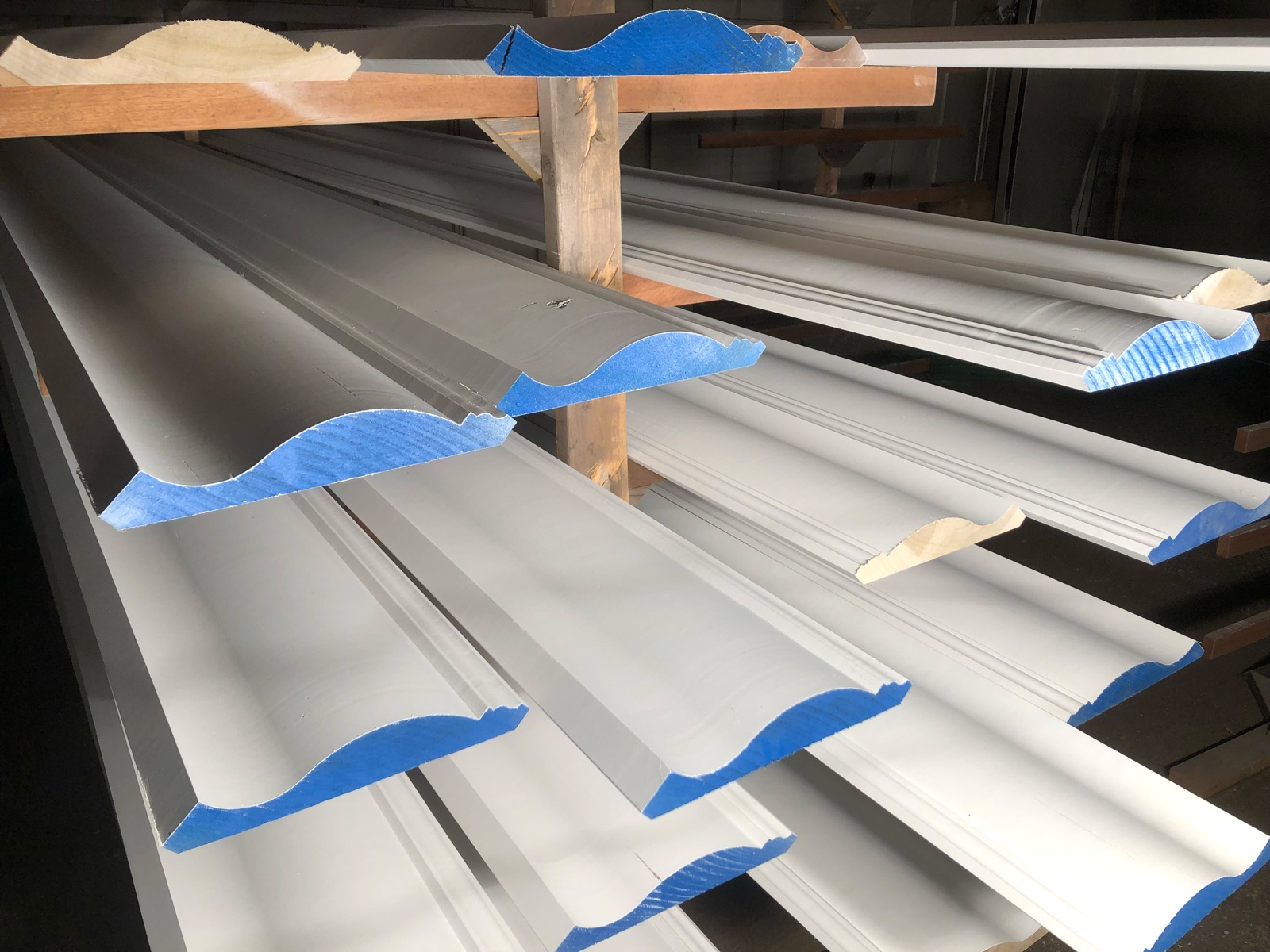 Primed crown moulding produced for a large run