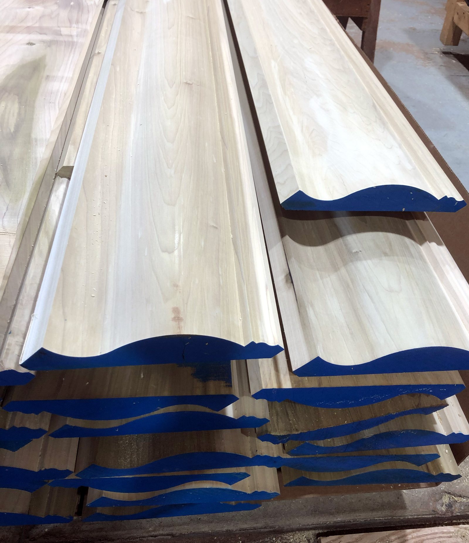 The same crown profile stacked after priming, with the coat sitting over the milled face