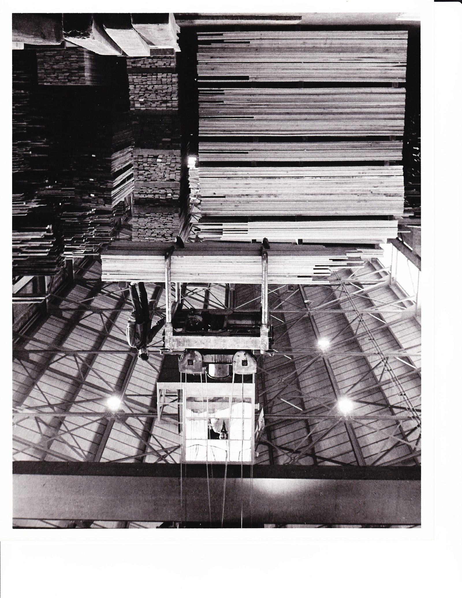 The lumber yard handling imported stock in an earlier era