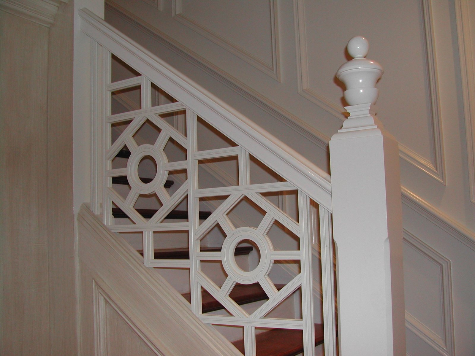 A milled stair assembly where every part carries the same profile record