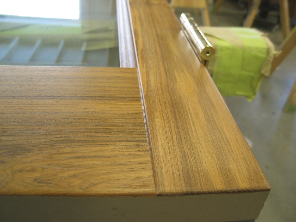 Teak doors in the shop, the case where solid components have to agree with the face