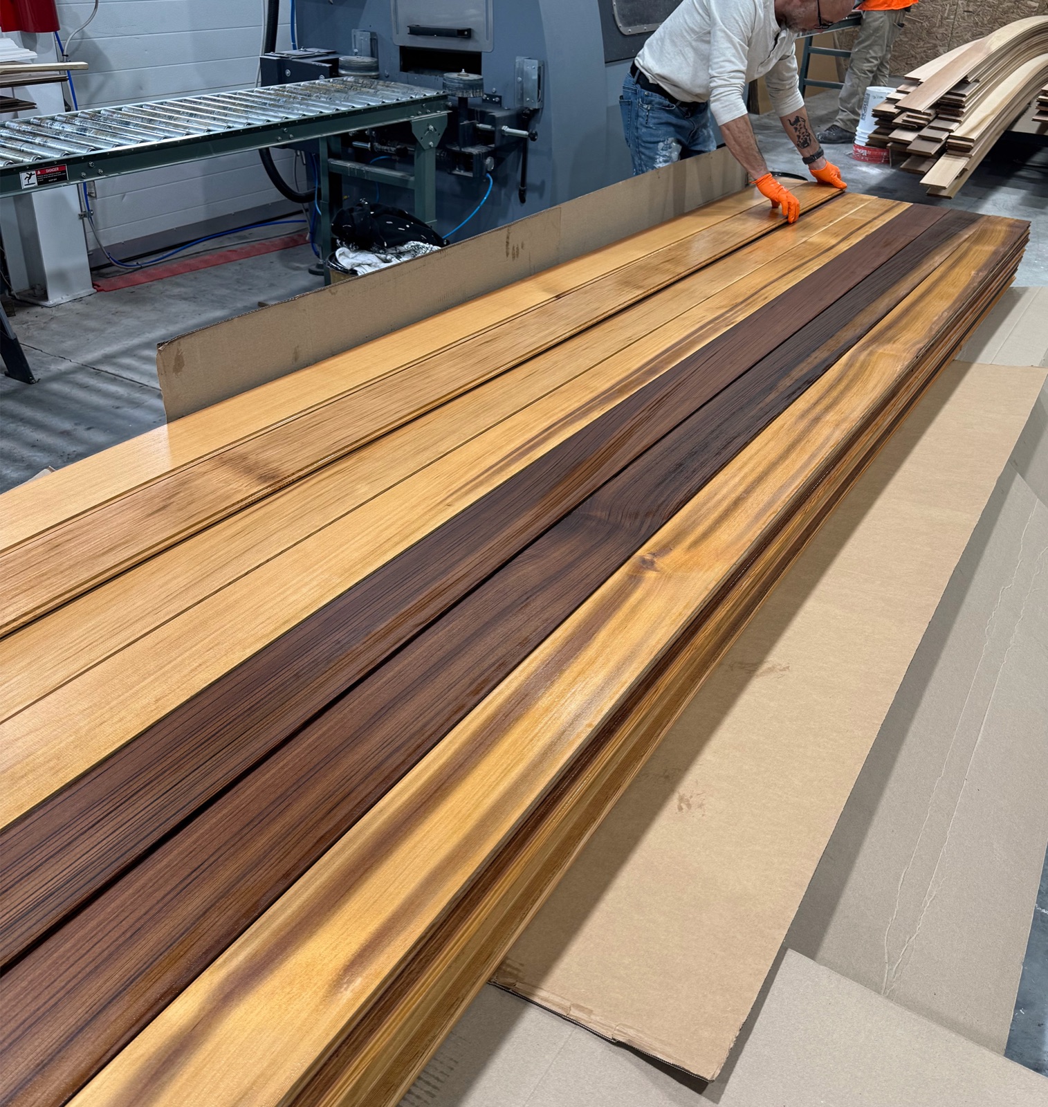 Penetrating oil finish applied to exterior boards